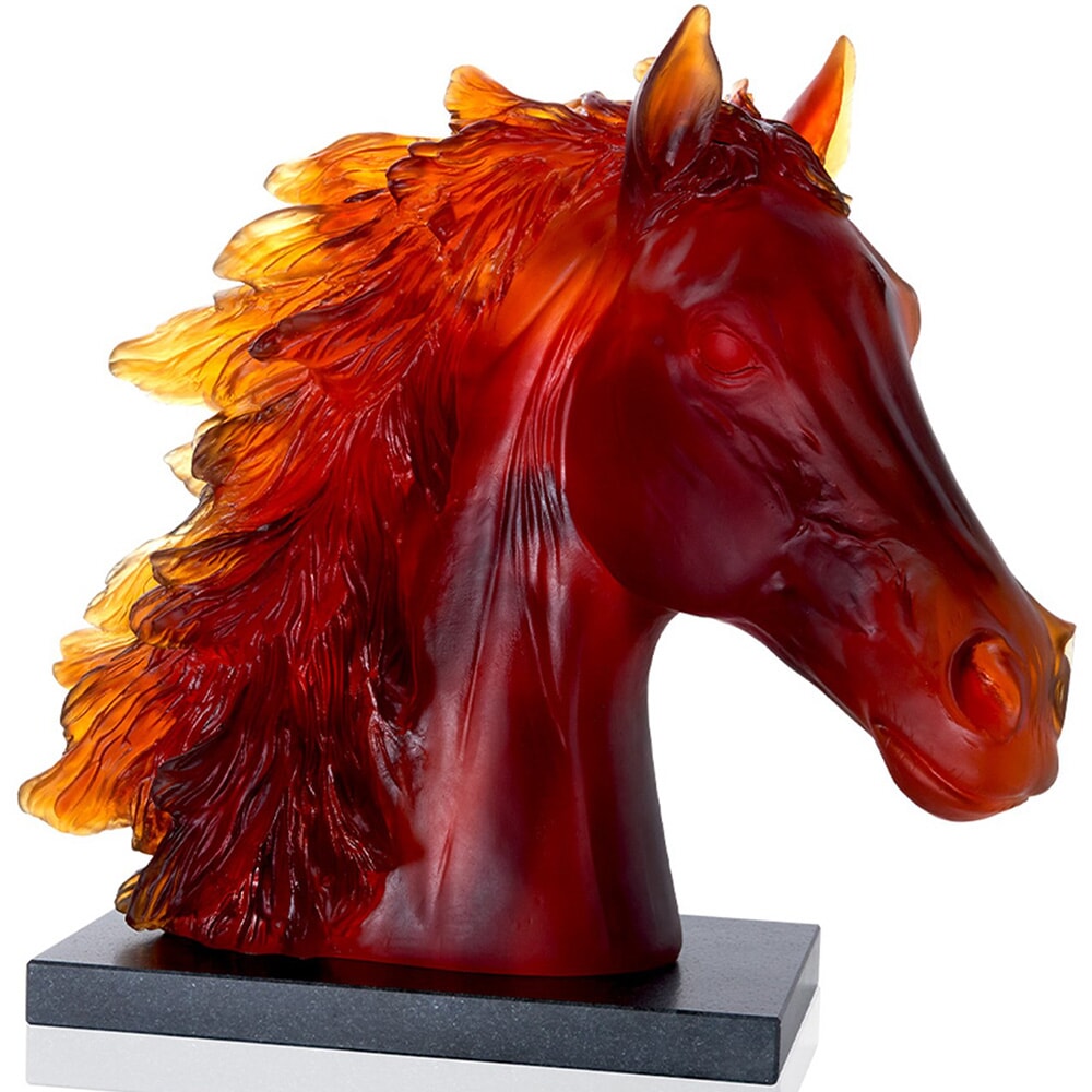 Daum Crystal Horse Head Sculpture, Limited Edition